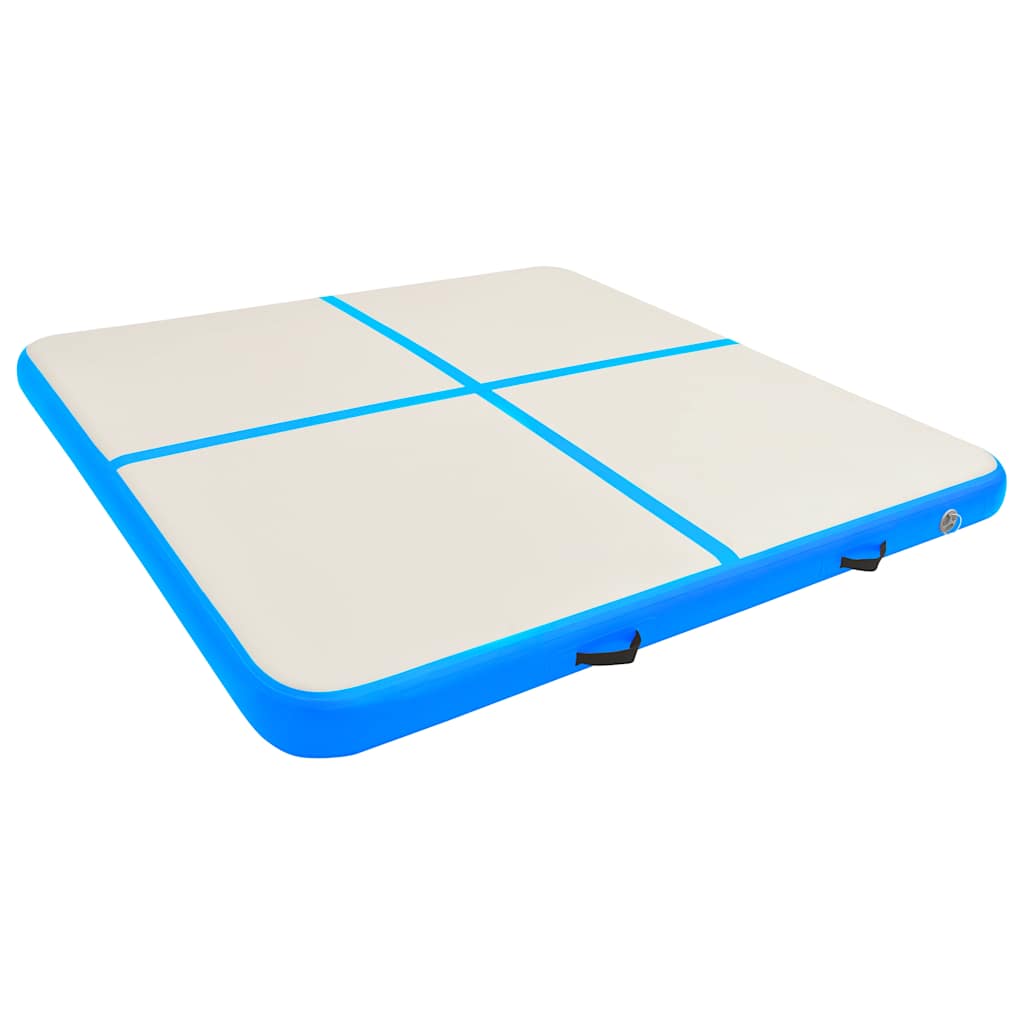 Inflatable Gymnastics Mat with Pump 200x200x10 cm PVC Blue