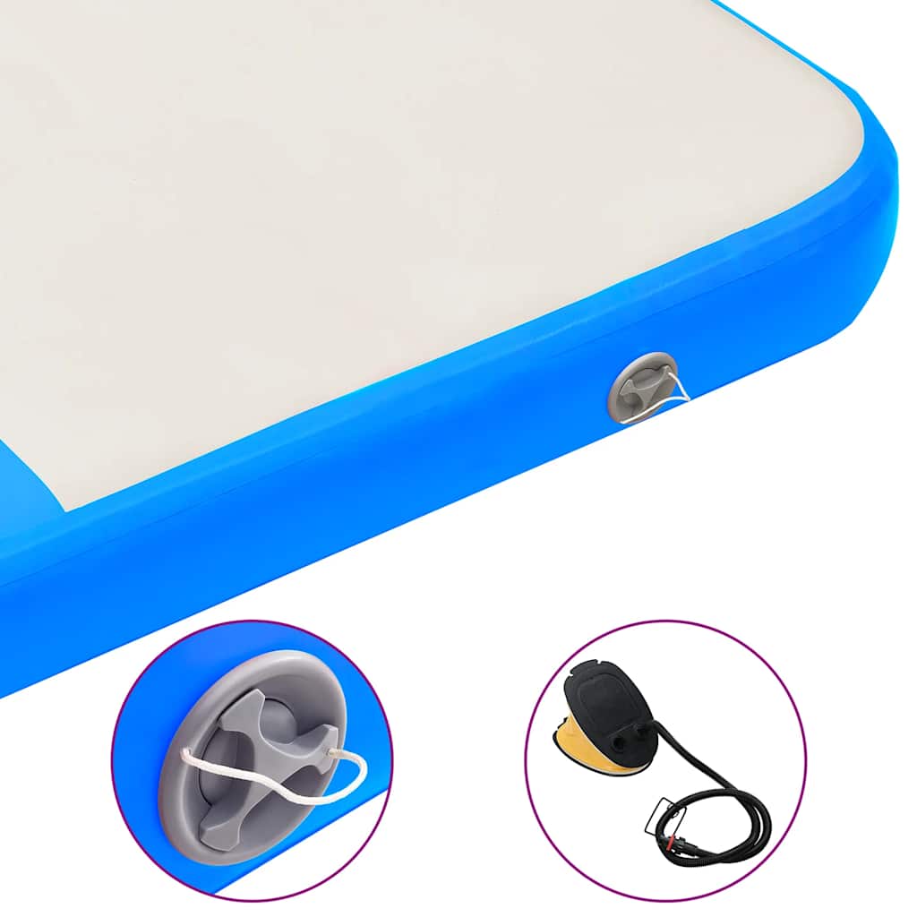 Inflatable Gymnastics Mat with Pump 200x200x10 cm PVC Blue