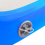 Inflatable Gymnastics Mat with Pump 200x200x10 cm PVC Blue - Close-Up Angle