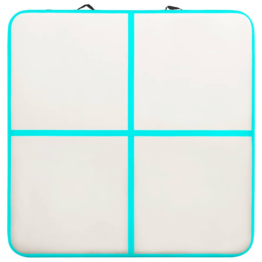 Inflatable Gymnastics Mat with Pump 200x200x10 cm PVC Green