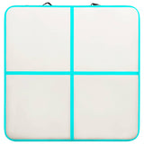 Inflatable Gymnastics Mat with Pump 200x200x10 cm PVC Green - Top-Down View