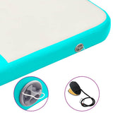 Inflatable Gymnastics Mat with Pump 200x200x10 cm PVC Green - Rear View