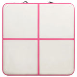 Inflatable Gymnastics Mat with Pump 200x200x20 cm PVC Pink - Top-Down View