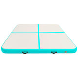 Inflatable Gymnastics Mat with Pump 200x200x20 cm PVC Green - Side View