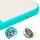 Inflatable Gymnastics Mat with Pump 200x200x20 cm PVC Green - Rear View