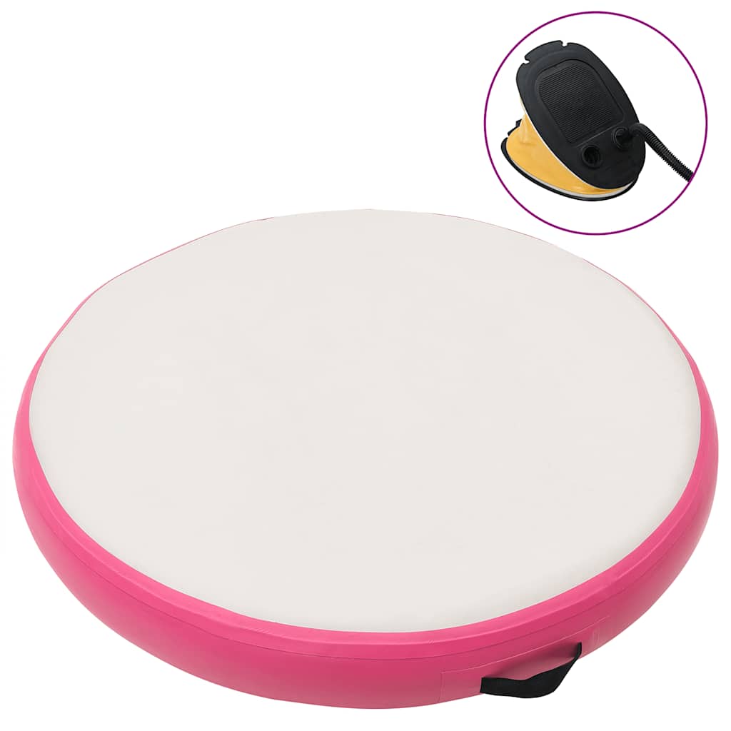 Inflatable Gymnastic Mat with Pump 100x100x10 cm PVC Pink