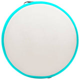 Inflatable Gymnastic Mat with Pump 100x100x10 cm PVC Green - Top-Down View