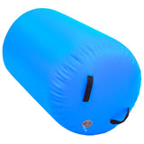 Inflatable Gymnastic Roll with Pump 100x60 cm PVC Blue - Side View