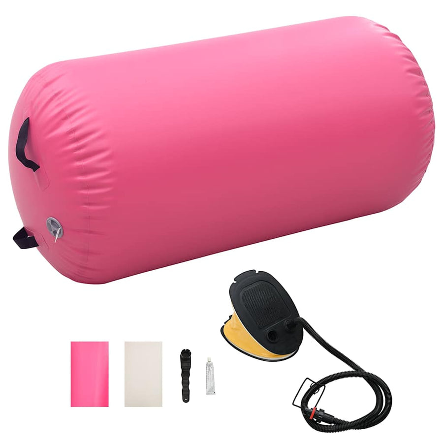 Inflatable Gymnastic Roll with Pump 120x75 cm PVC Pink