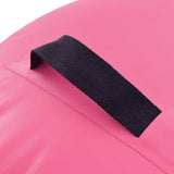 Inflatable Gymnastic Roll with Pump 120x75 cm PVC Pink - Rear View