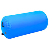 Inflatable Gymnastic Roll with Pump 120x75 cm PVC Blue - Front View