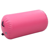 Inflatable Gymnastic Roll with Pump 120x90 cm PVC Pink - Front View