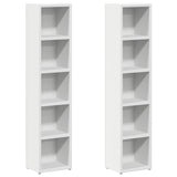 CD Cabinets 2 pcs White 21x16x93.5 cm Engineered Wood - Front View
