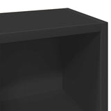 CD Cabinets 2 pcs Black 21x16x93.5 cm Engineered Wood - Low Angle