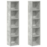 CD Cabinets 2 pcs Concrete Grey 21x16x93.5 cm Engineered Wood - Front View