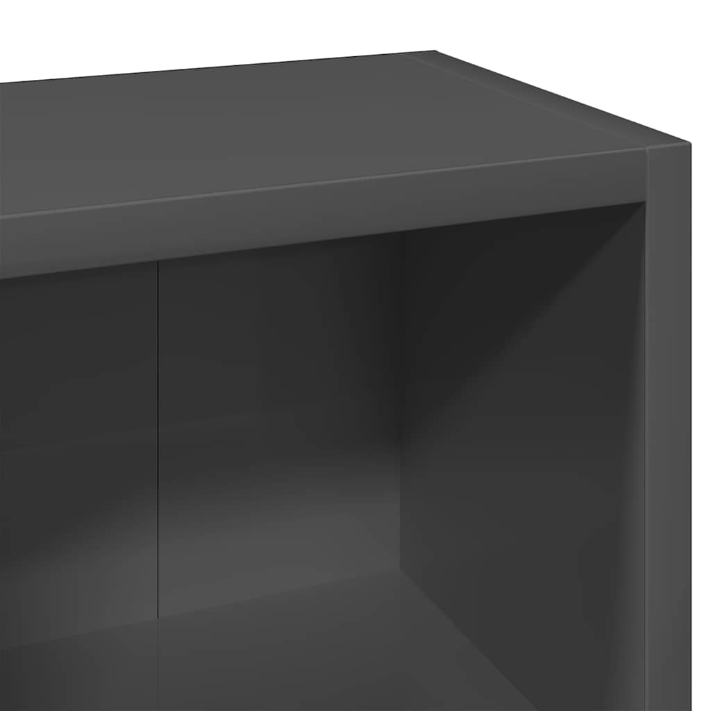 CD Cabinets 2 pcs High Gloss Grey 21x16x93.5 cm Engineered Wood