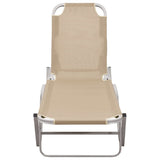 Sun Lounger Aluminium and Textilene Cream