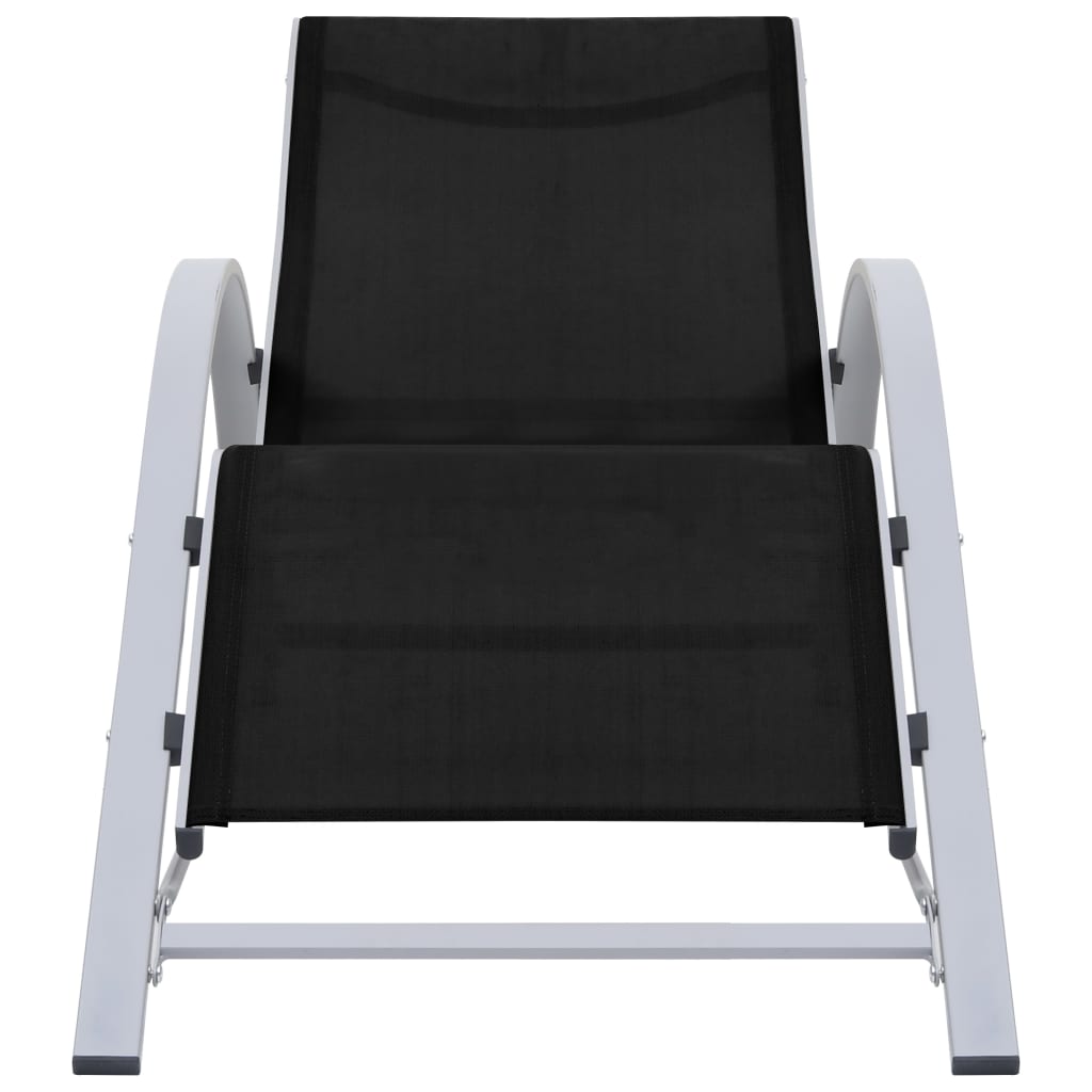 Sunlounger Textilene and Aluminium Black