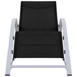 Sunlounger Textilene and Aluminium Black
