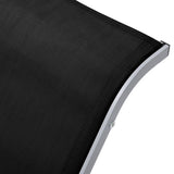 Sunlounger Textilene and Aluminium Black - Rear View
