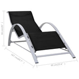 Sunlounger Textilene and Aluminium Black - Close-Up Angle