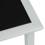 Garden Table Black and Silver 41x41x45 cm Steel and Glass