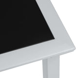 Garden Table Black and Silver 41x41x45 cm Steel and Glass - Side View