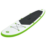 Inflatable Stand Up Paddleboard Set Green and White - Front View