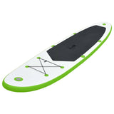 Inflatable Stand Up Paddleboard Set Green and White - Front View