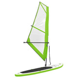 Inflatable Stand Up Paddleboard with Sail Set Green and White - Front View