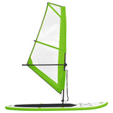 Inflatable Stand Up Paddleboard with Sail Set Green and White - Side View