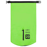 Dry Bag with Zipper Green 20 L PVC - Side View