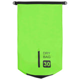 Dry Bag with Zipper Green 30 L PVC - Side View