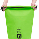 Dry Bag Green 15 L PVC - Front View