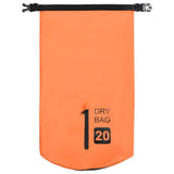 Dry Bag with Zipper Orange 20 L PVC - Side View