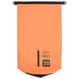 Dry Bag with Zipper Orange 30 L PVC - Side View
