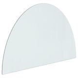 Fireplace Glass Plate Half Round 800x500 mm - Front View