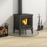 Fireplace Glass Plate Half Round 800x500 mm - Side View