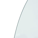 Fireplace Glass Plate Half Round 800x600 mm - Rear View