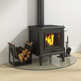 Fireplace Glass Plate Half Round 1000x500 mm - Side View