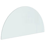 Fireplace Glass Plate Half Round 1000x500 mm - Top-Down View