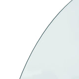 Fireplace Glass Plate Half Round 1000x500 mm - Rear View