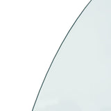 Fireplace Glass Plate Half Round 1000x600 mm - Rear View