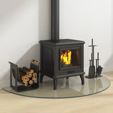 Fireplace Glass Plate Half Round 1200x600 mm - Side View