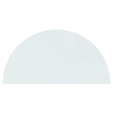 Fireplace Glass Plate Half Round 1200x600 mm - Top-Down View