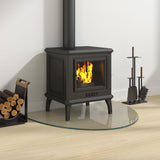 Fireplace Glass Plate Half Round 800x600 mm - Side View