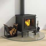 Fireplace Glass Plate Half Round 1000x600 mm - Side View