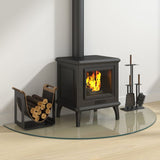 Fireplace Glass Plate Half Round 1200x600 mm - Side View