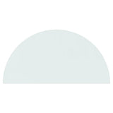 Fireplace Glass Plate Half Round 1200x600 mm - Top-Down View