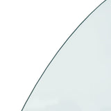 Fireplace Glass Plate Half Round 1200x600 mm - Rear View